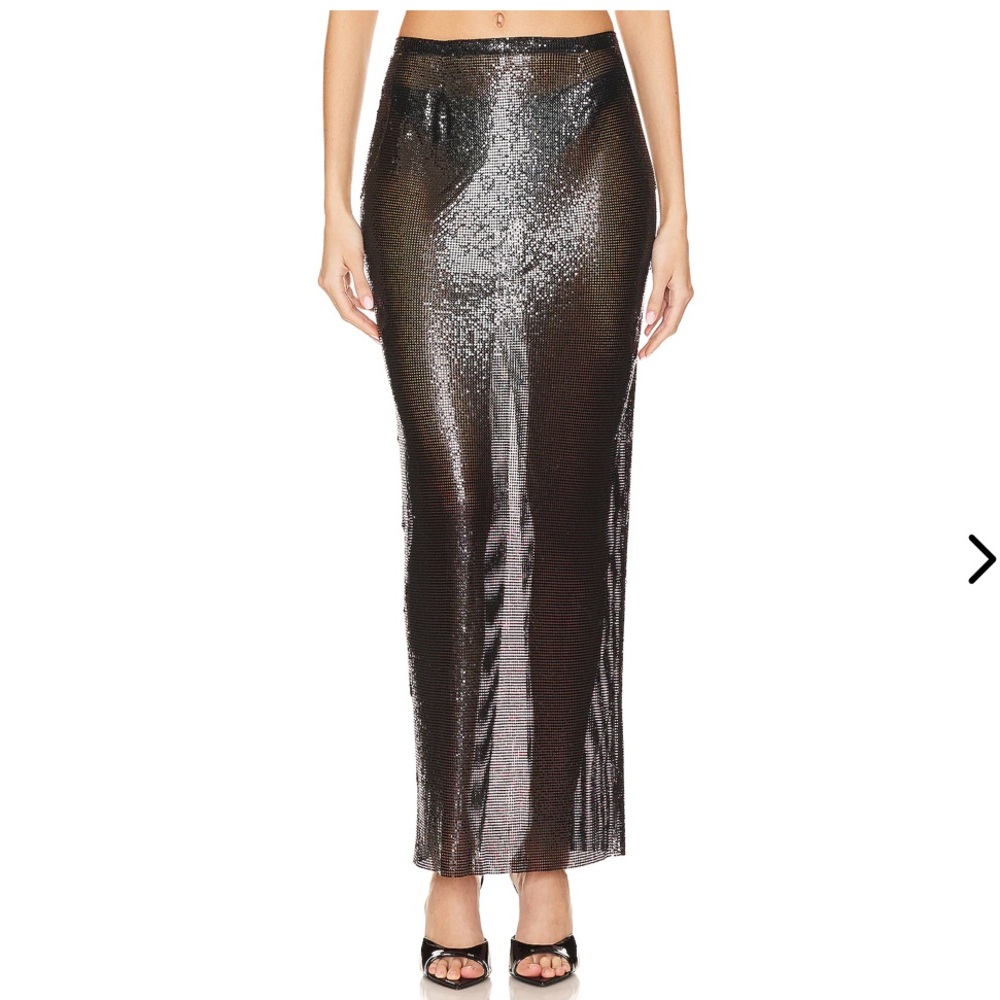 Lovers + Friends Black Metallic Maxi Skirt